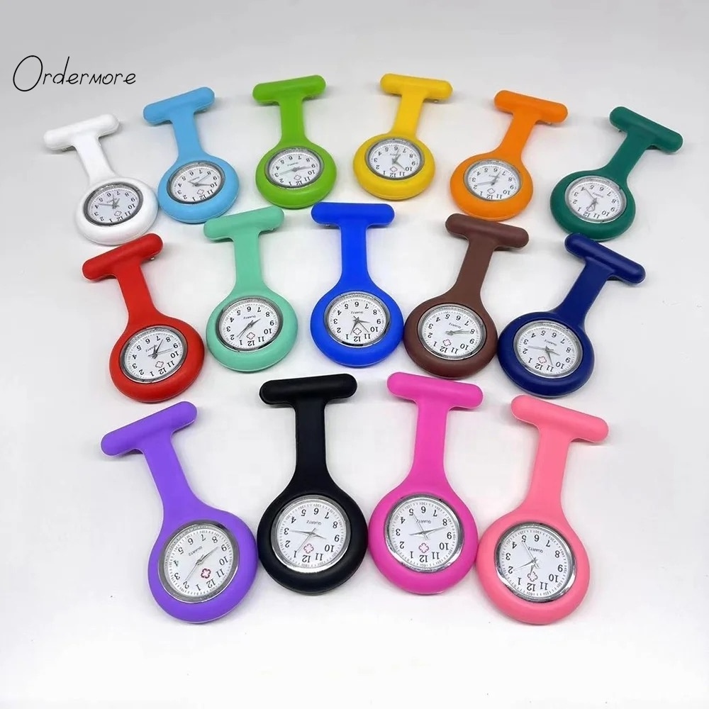 Ordermore NW-1 wholesale hanging pocket pin silicone nurse fob watch breast watch for nurses doctors