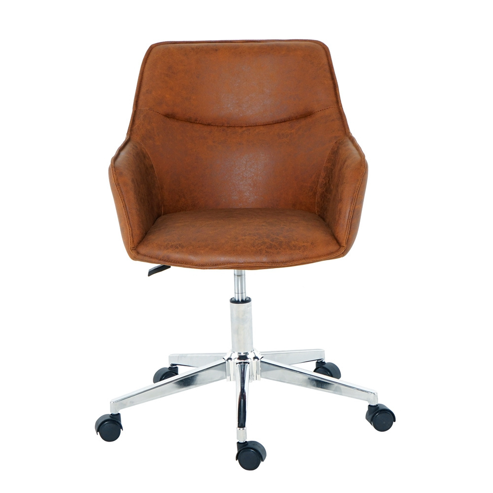 2023 Hot sale Swivel Office chair Popular Simple fabric seat cafe home office chair with wheel chrome metal base