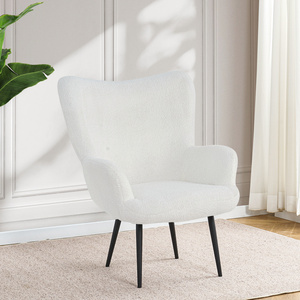 Single sofa creative design velvet armchair Nordic leisure accent lounge comfortable backrest white living room chair