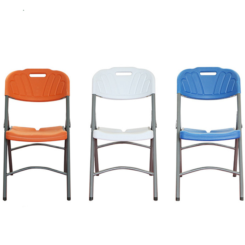 Outdoor furniture Cheap Wholesale steel legs Stackable Plastic folding Chair