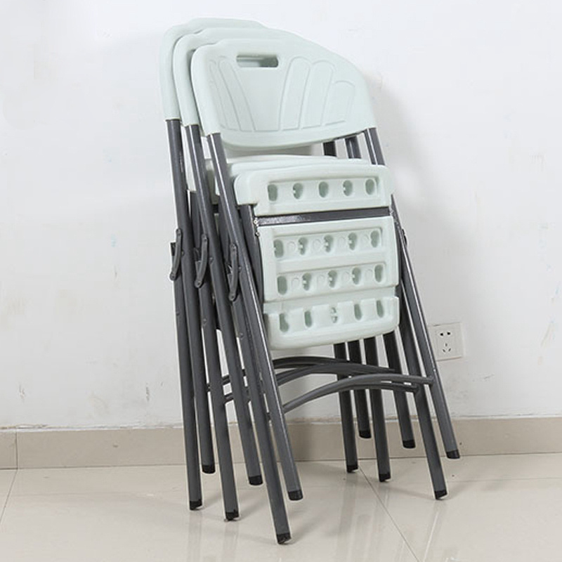 Outdoor furniture Cheap Wholesale steel legs Stackable Plastic folding Chair