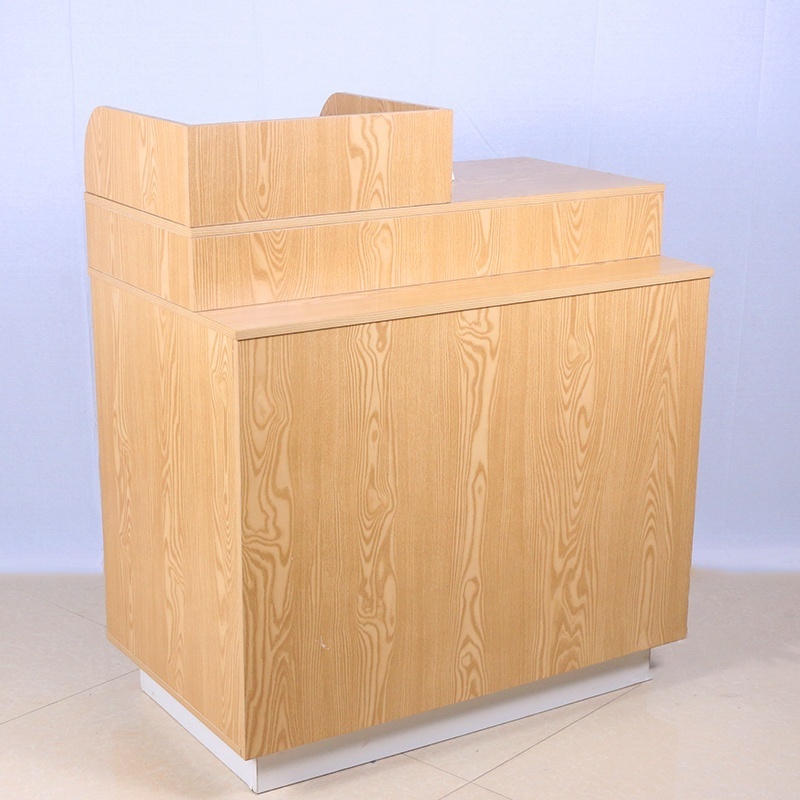 Economical and practical small size economical wooden Checkout counter for store wooden cashier desk for shop with drawers