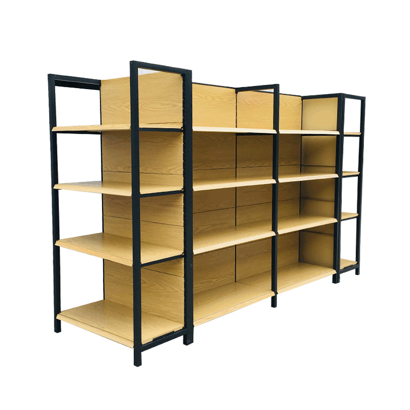 Heavy Duty Supermarket Metallic wood  Shelves /store Display Racks /gondola Shelving OEM