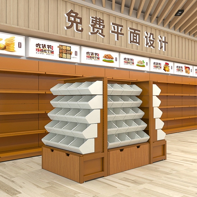 Wholesale Supermarket 4 Layer Shelf Grocery Store Shop Display Racks for Snacks store