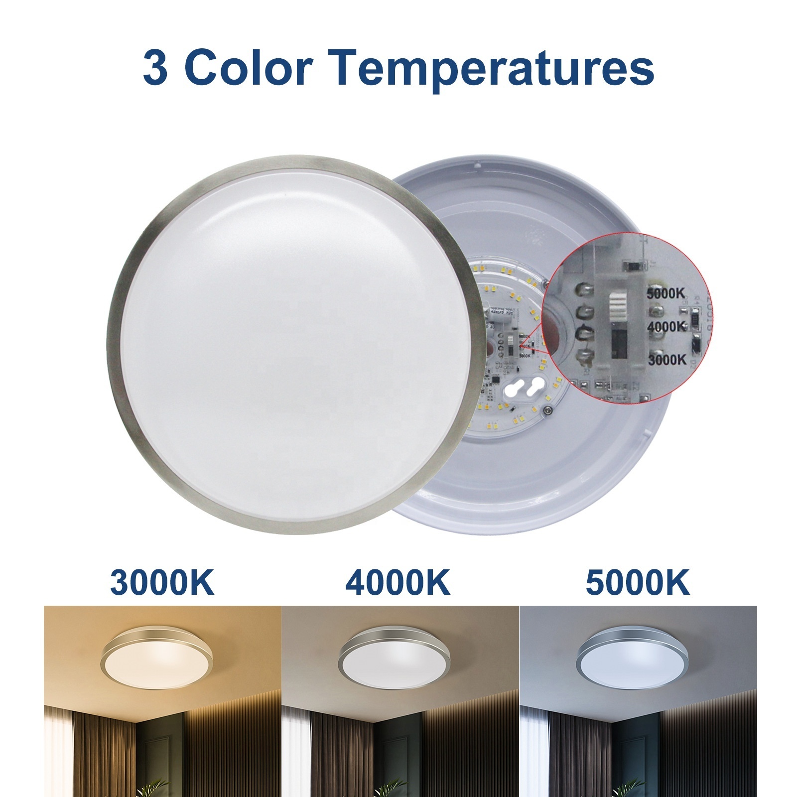 Ceiling Light Panels 18W AC 85-265V Brushed Nickel Customize SCR Dimming Remote Control Ceiling Lights Modern