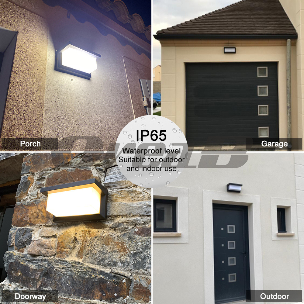 3 Light Colors Changeable Ip65 Waterproof Led Outdoor Wall Sconce Light Ceiling Mounted 12W Aluminum Garden Porch Stair Lights