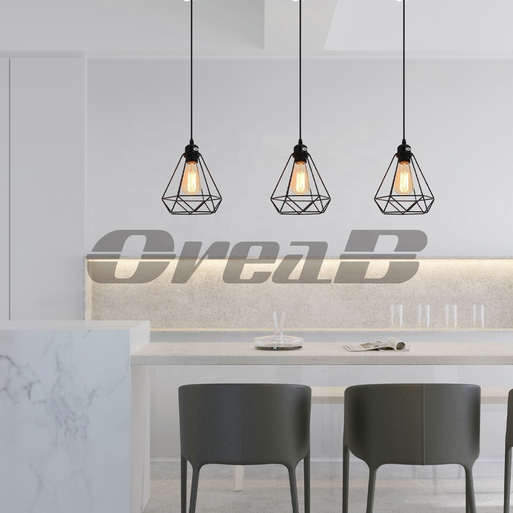 Residential Pendant Lighting For Kitchen Island AC85-265V 1.5M Cord Stock Farmhouse Industrial Hanging Ceiling Lights Oreab