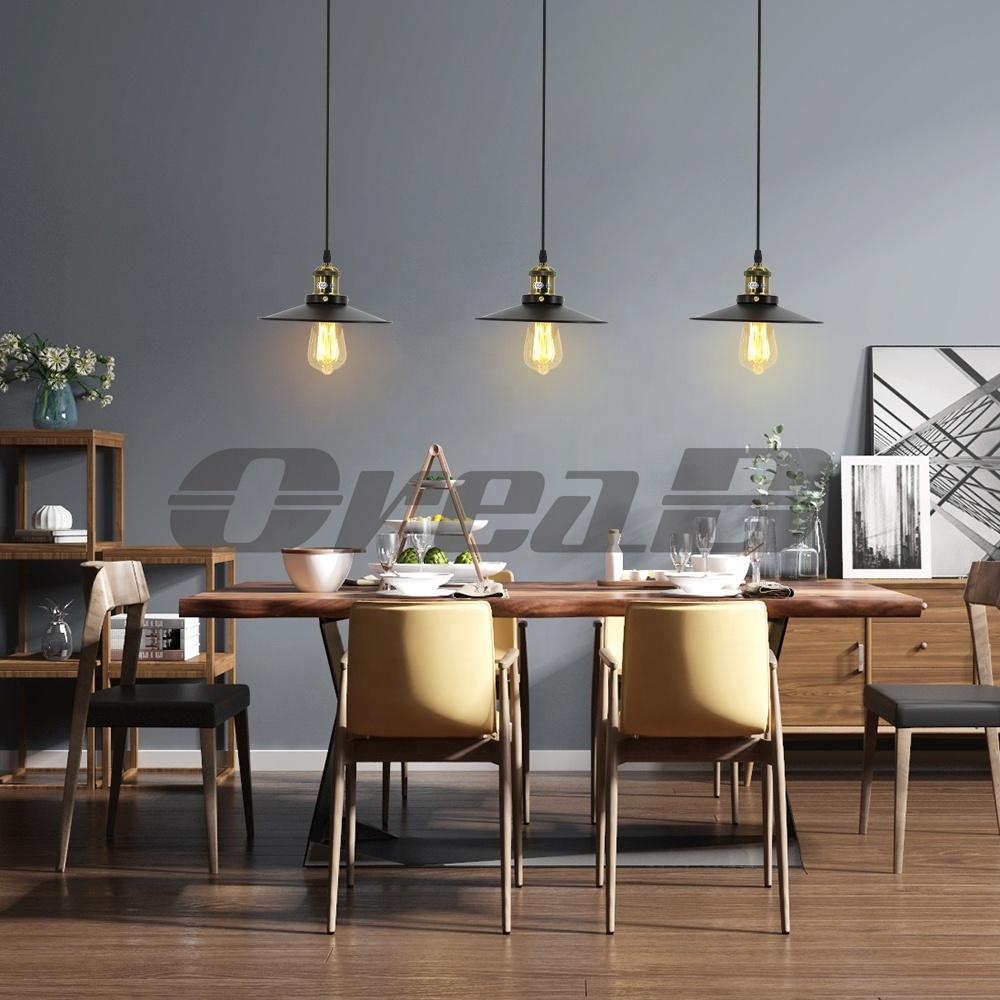 E27 E26 Hanging Light Fixtures With 1.5 m Cord Ac 85-265V Iron Black Stock Industrial Retro Farmhouse Mini Pendant Lights