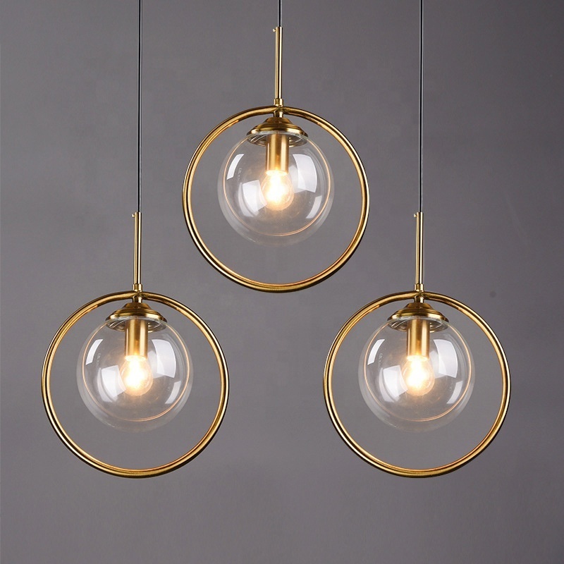 Suspension Glass Pendant Lights Ball Nordic Living Room Bedroom Ceiling Hanging Lights Modern Kitchen Island Lighting Lamp Oreab