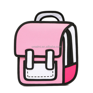 Best Selling Kids Kindergarten Bookbag Cute 2D Cartoon Children Backpack School Bags Stationary and school supplies