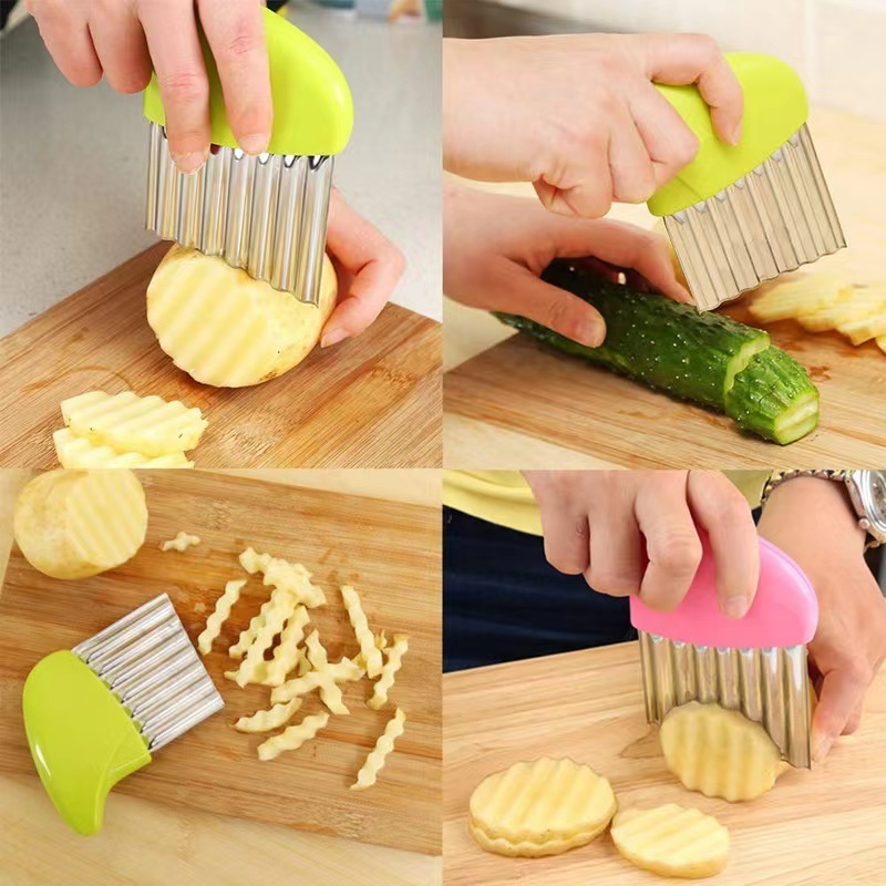 Food grade Crinkle Potato cutter with home and kitchen  Stainless Steel Manual and plastic handle Crinkle Cutting Knife