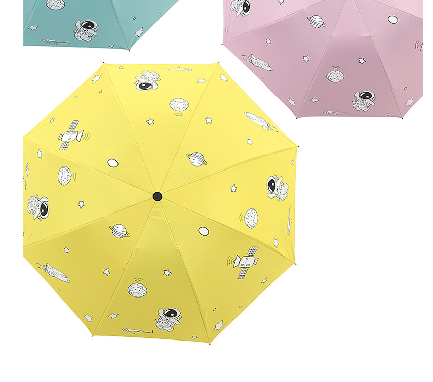 Cartoon print umbrella folding waterproof Rain and sun astronaut umbrella children