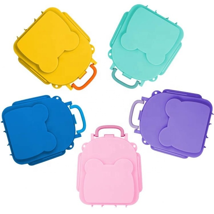 Household item recycle bento lunch box bpa free grade cute school backpack plastic bento kids lunch box for kids school lunch