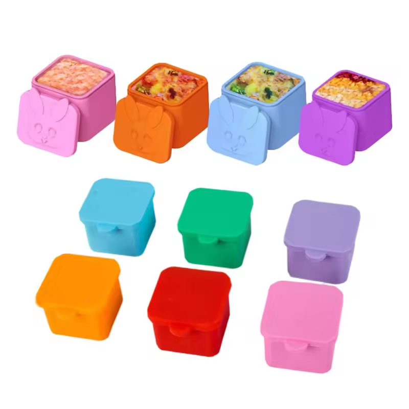 Household Items Silicone Baking Cups Bento Lunch Box For Kids Accessories Salad Sauce Box With Lids