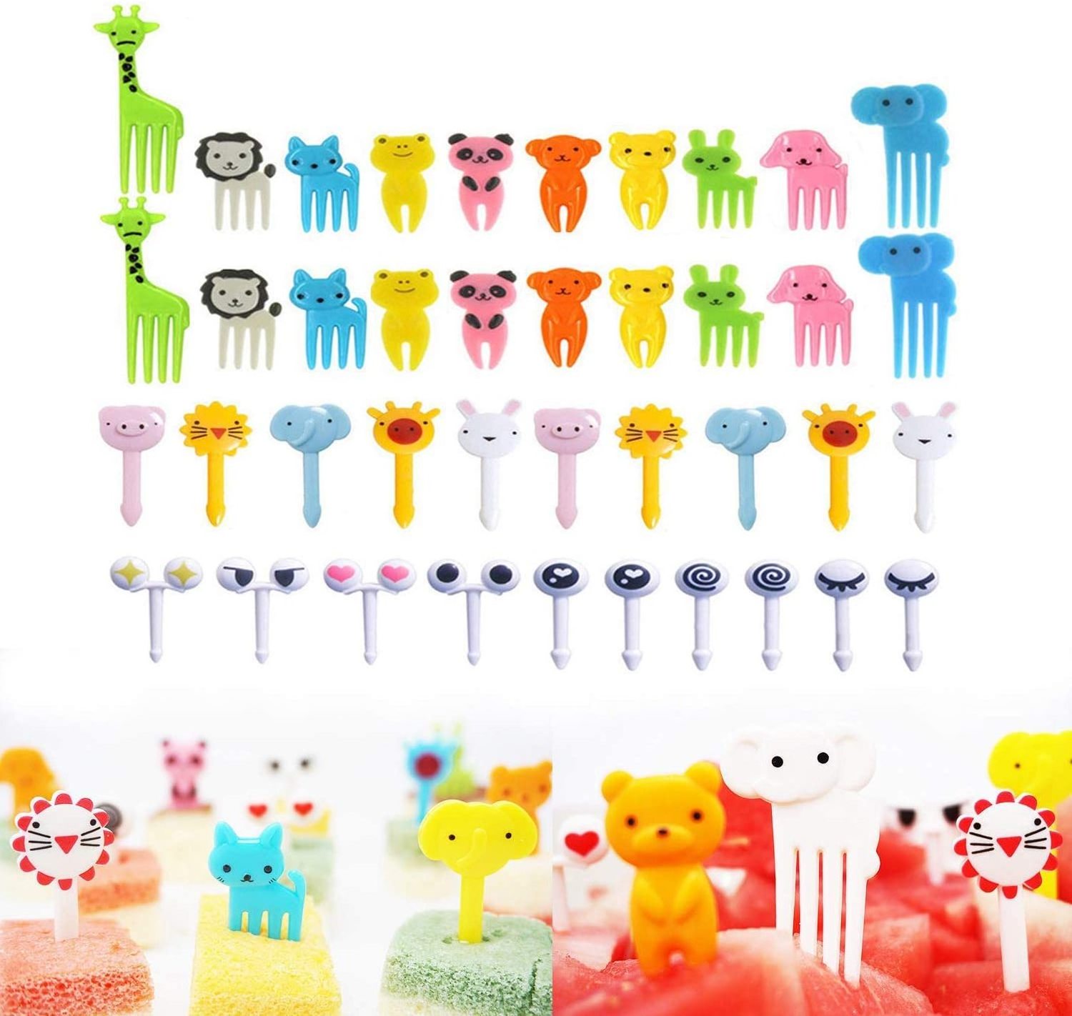 Factory price animal funny food tool food safe material accesorios para loncheras bento accessories skewers for kids lunch box