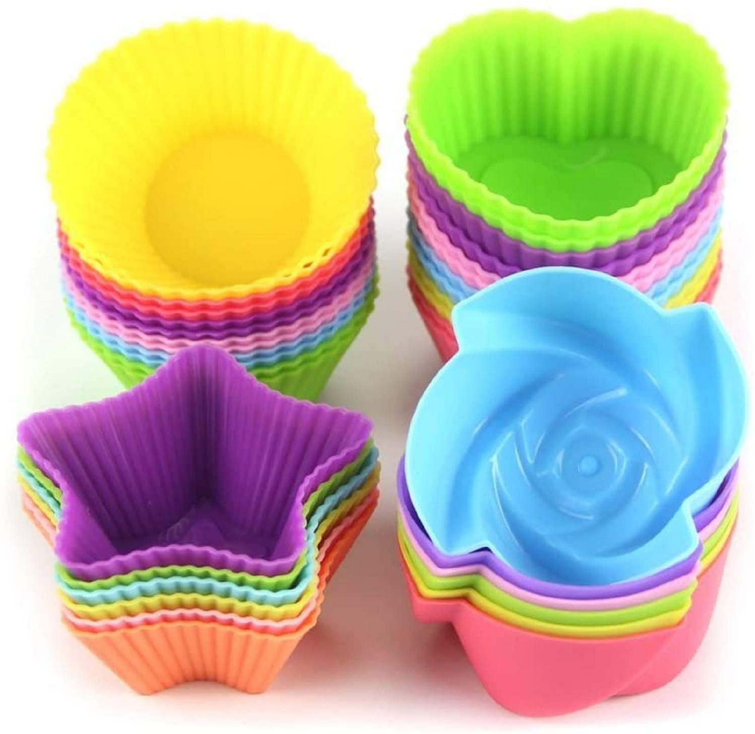 Hot Sell Reusable Silicone Cake Baking Molds Muffin Cups Cupcake Baking Liners