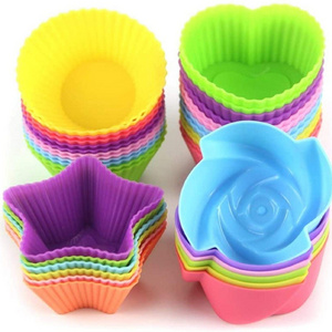 Hot Sell Reusable Silicone Cake Baking Molds Muffin Cups Cupcake Baking Liners