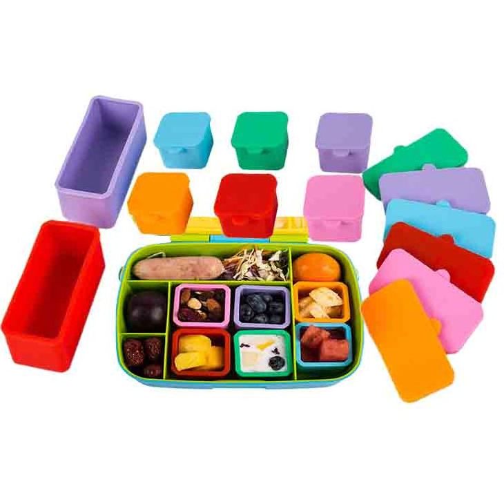 Household Items Silicone Baking Cups Bento Lunch Box For Kids Accessories Salad Sauce Box With Lids