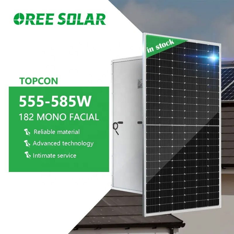 OREE N-type Topcon 585w Sun Power Powered 585w 590w 595w 600w Mono Crystalline PV Module Solar Panel Panels