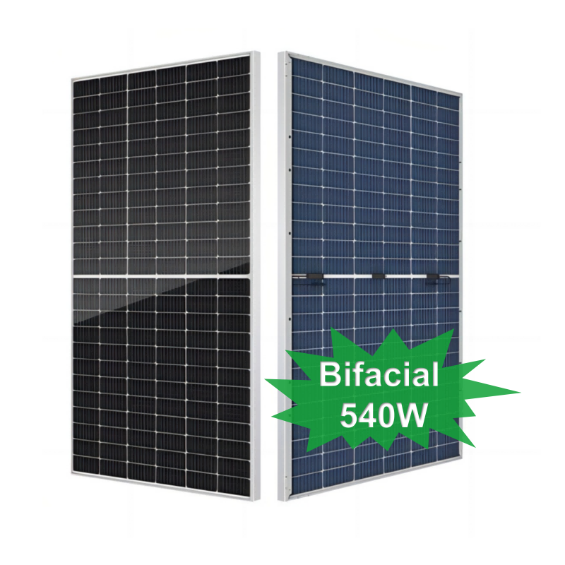 540wp Dual Double Glass Cells Solar Photovoltaic Energy System Solar Panels 545w 550w 555w 1000w Price Bifacial Solar Panel