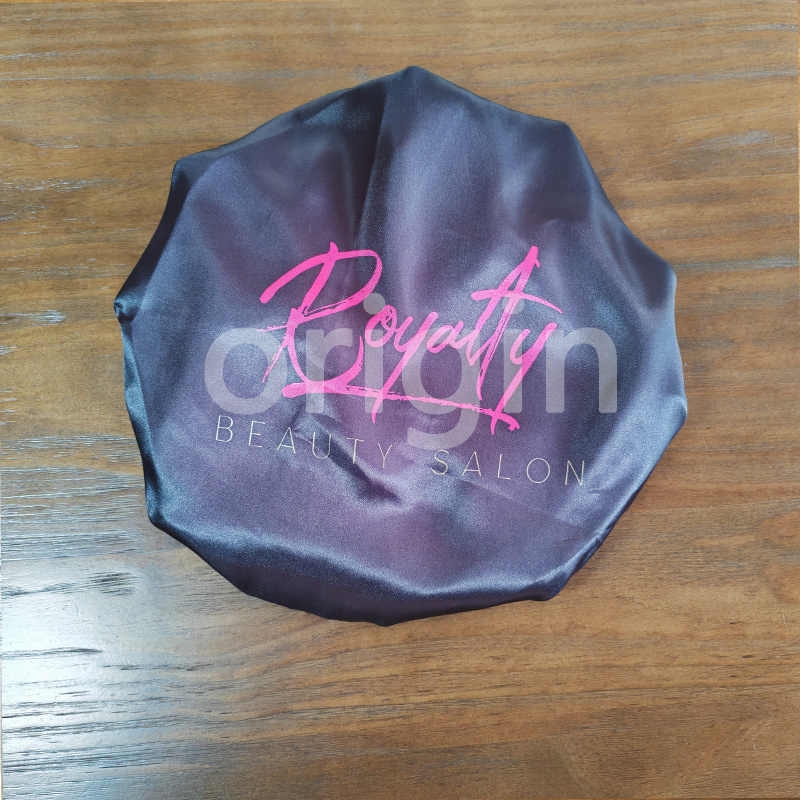 Design Your Logo Silk Satin Soft Bonnet Edge Wraps Frontal Scarf Sew Woven Labels Reversible Custom Bonnets