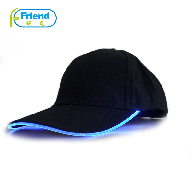 High Quality New Design Hot Sale Caps Luminous Mountaineering Light Night Fishing 6-panel LED Baseball Cap Hat