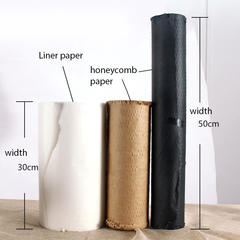 Recyclable Honeycomb Packaging Paper White Honeycomb Cushion Paper Roll Brown Honeycomb Kraft Paper