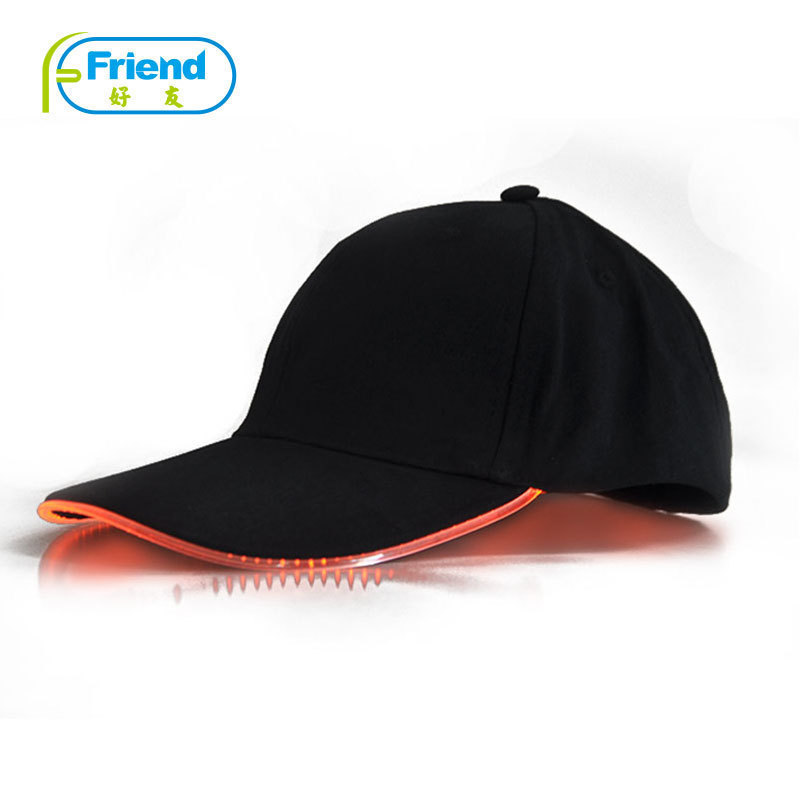 High Quality New Design Hot Sale Caps Luminous Mountaineering Light Night Fishing 6-panel LED Baseball Cap Hat