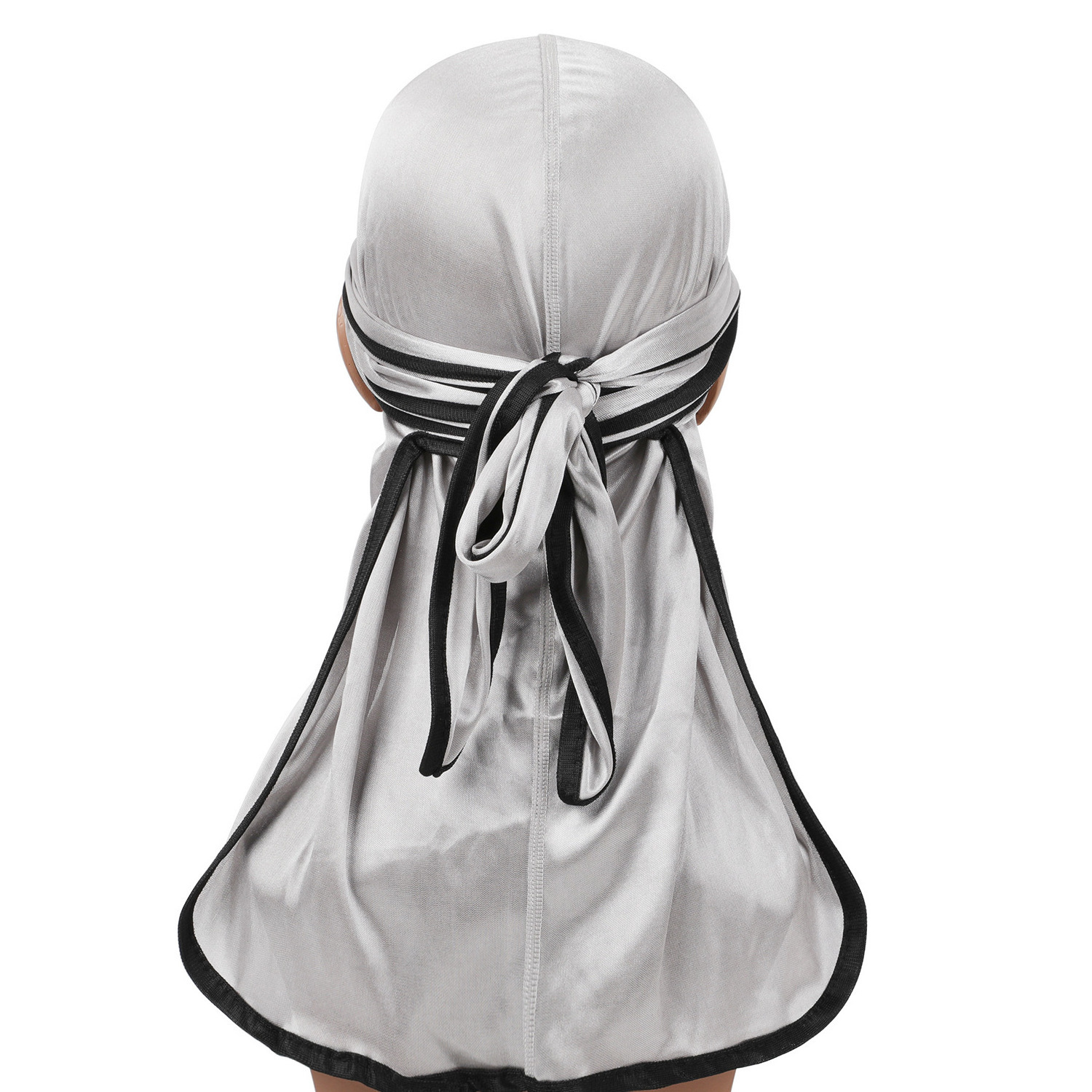 Silky Durags Smooth Long Tail Silk Satin Durag for Men & Women Long Double Wide Straps Outside Seam Triple Stitch Du Rag