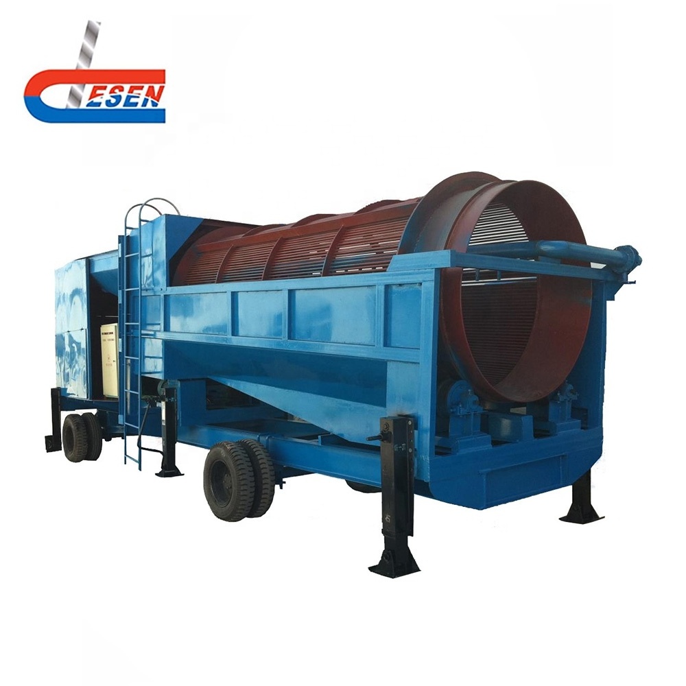 Mobile Rotary Gold Mining Sand Gravel Stone Drum Compost Trommel Screen