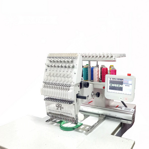 High-speed computer Fully automatic LOGO embroidery machine  18 language 7 inches touch screen single head embroidery machine