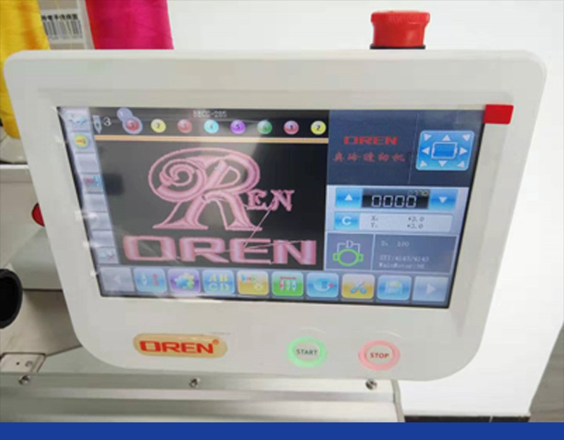 High-speed computer Fully automatic LOGO embroidery machine  18 language 7 inches touch screen single head embroidery machine