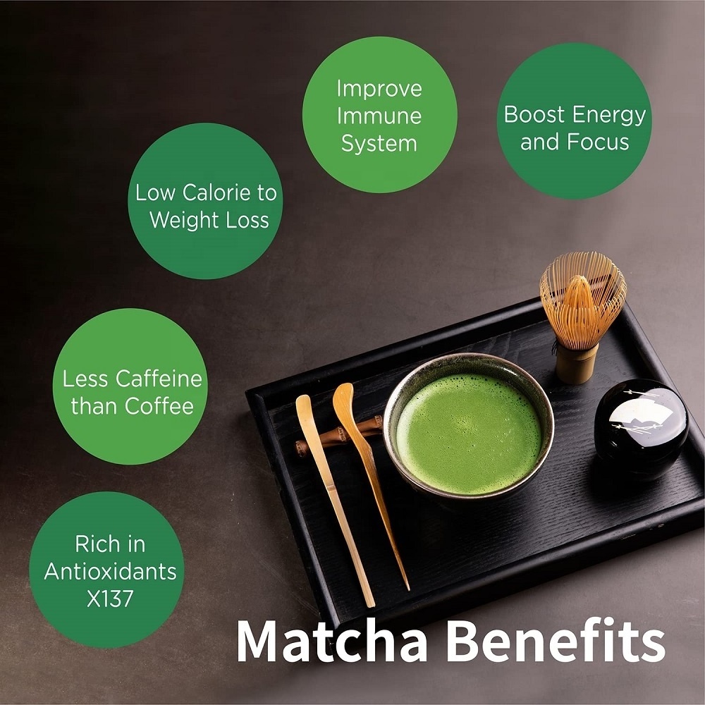 Organic Ceremonial Matcha Green Tea Powder Single Serve Individual stick pouch matcha Sachet for direct drink