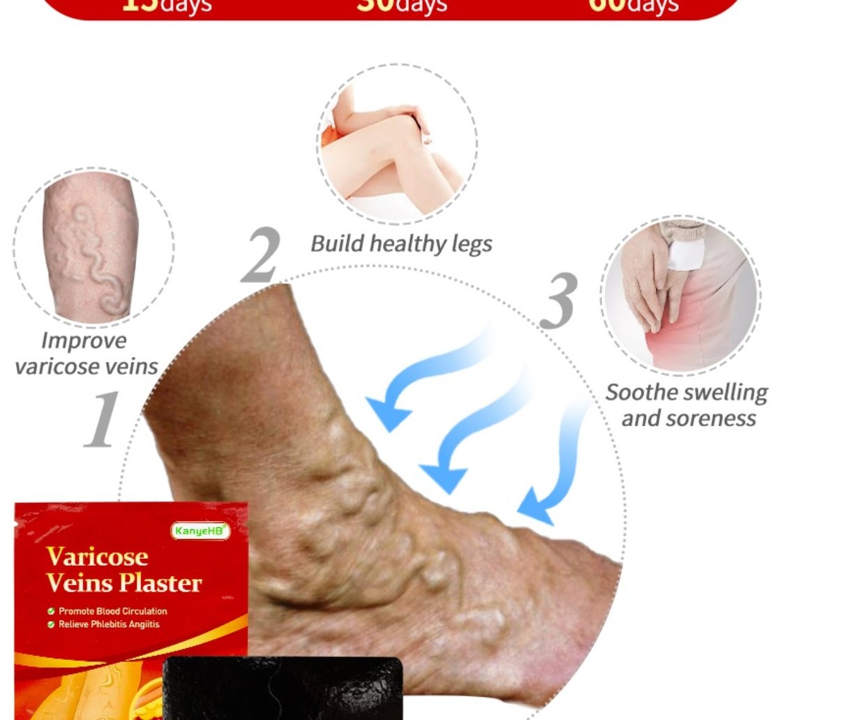 Chinese Herbal Medical Plaster knee Arthritis Joint muscle Varicose Veins Patch Pain Relief Patch