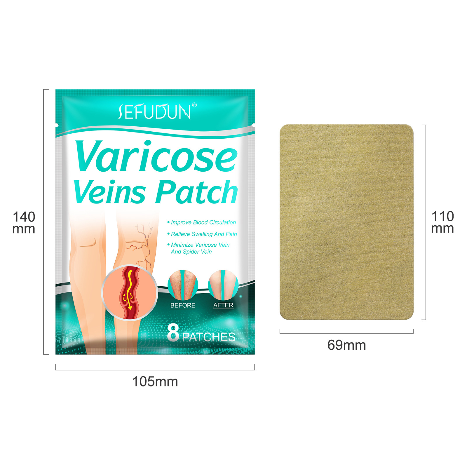 OEM Relief Leg Pain Strengthens Capillary Health Improve Blood Circulation Varicose Veins Patch