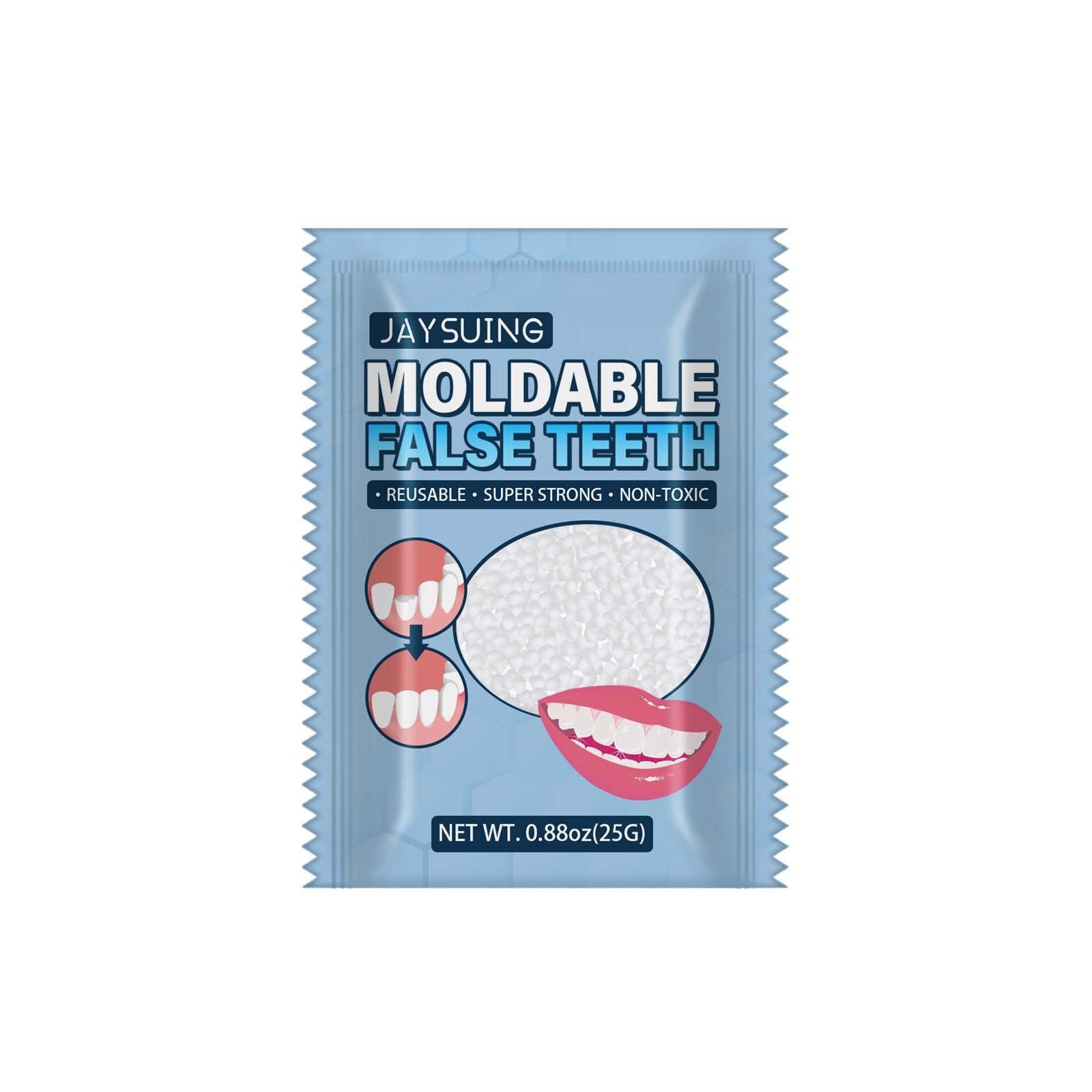 Temporary missing broken tooth repair granules teeth gaps tooth false teeth filling moldable solid glue