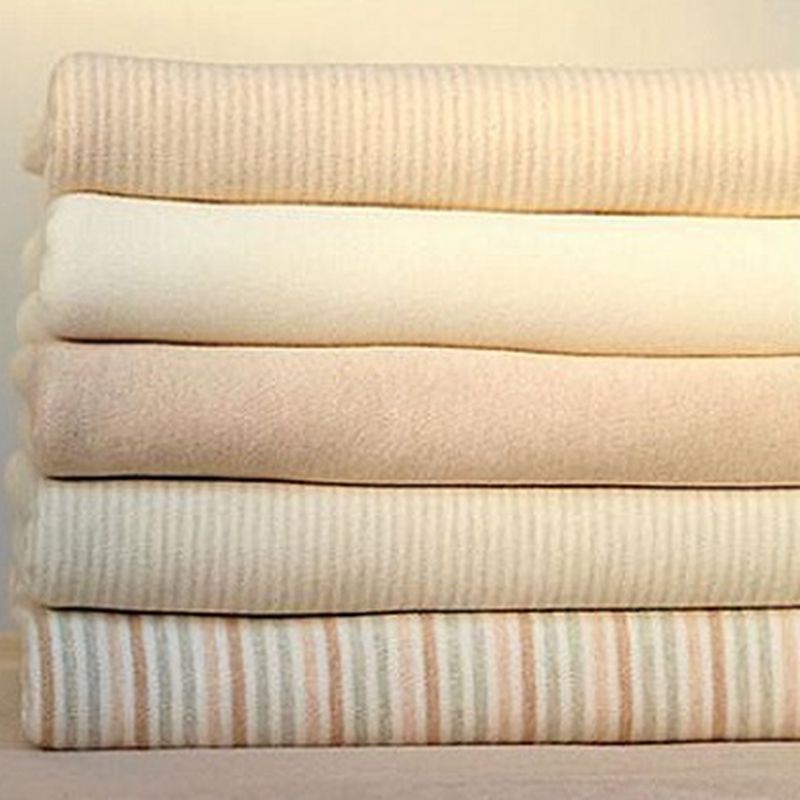 organic baby fabric natural striped cotton jersey knit baby undyed