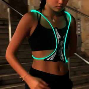 Best 2022 Super Bright USB Rechargeable Flashing LED Reflective Running Vest for Road Safety