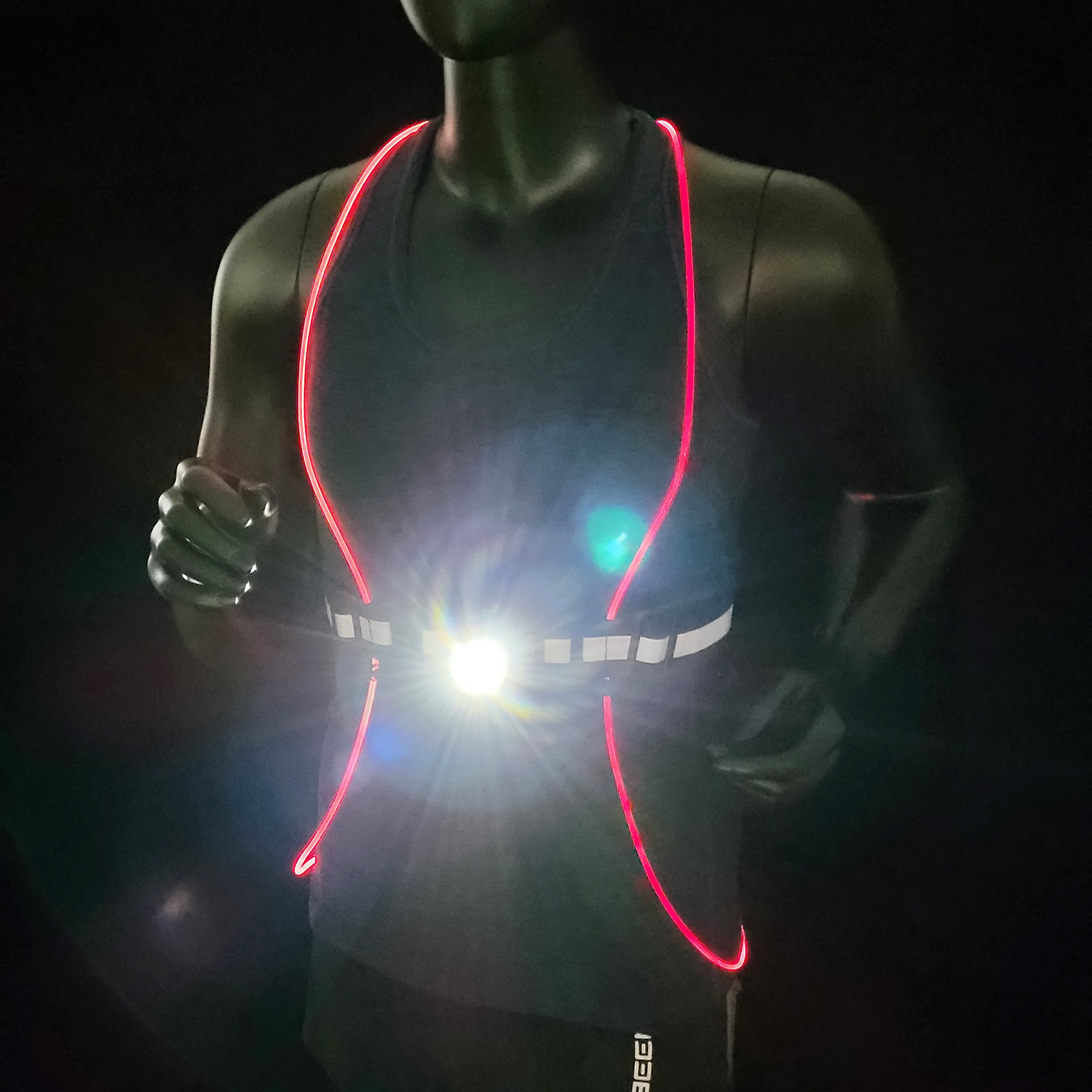 2022 New Safety Reflective fluorescent vest with Front Light