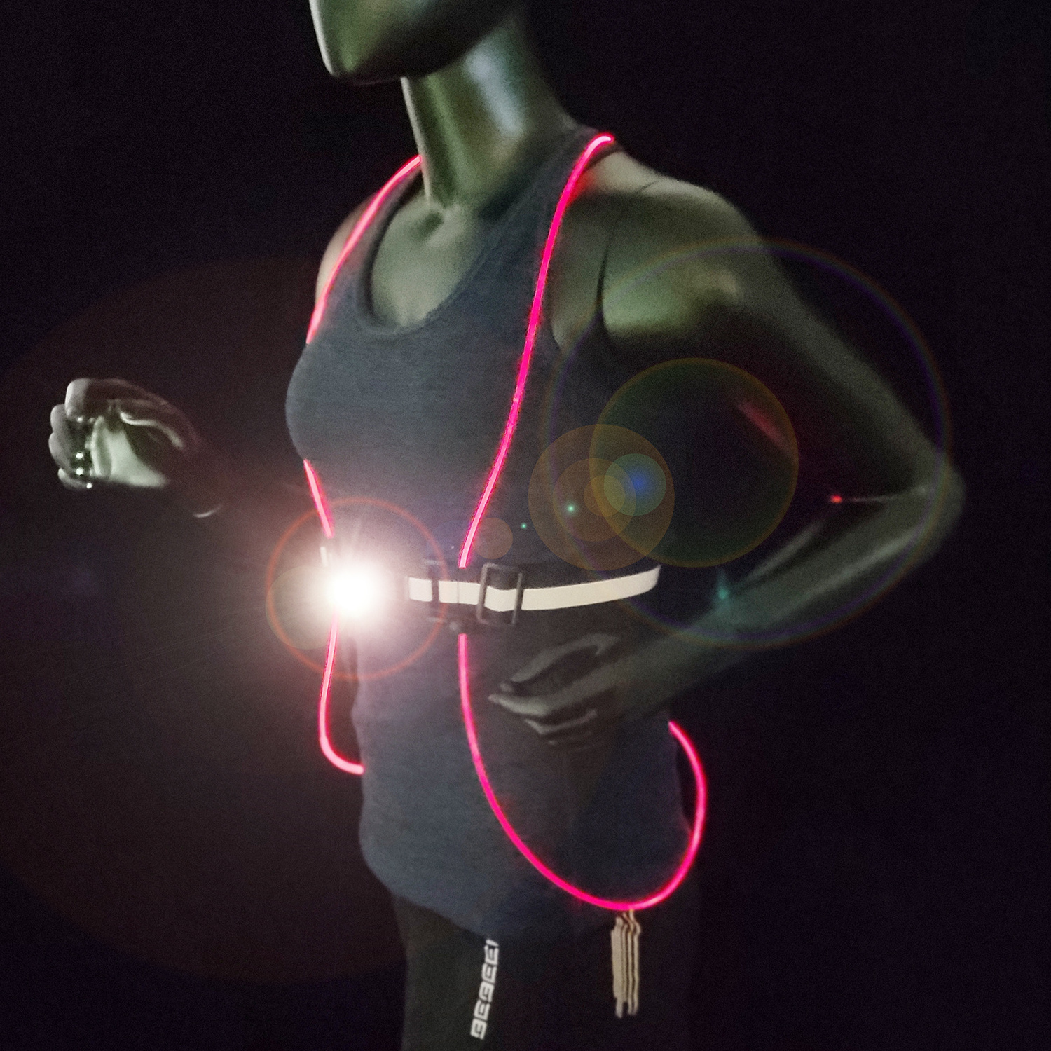 2022 New Safety Reflective fluorescent vest with Front Light