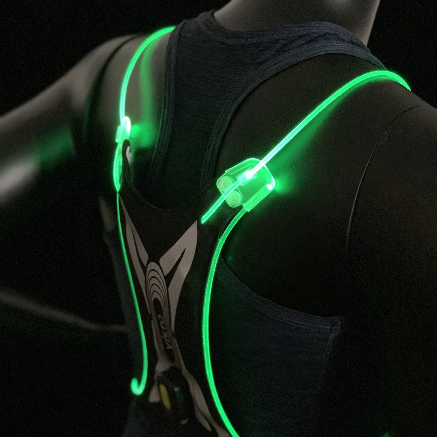 Super Bright 360 USB Rechargeable Flashing LED Running Vest for Road Safety