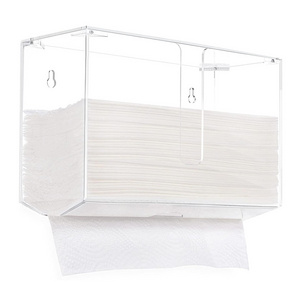 Wholesale Facial Tissue Dispenser Box Holder Clear Rectangle Napkin Organizer Acrylic Wall Mounted Tissue Box