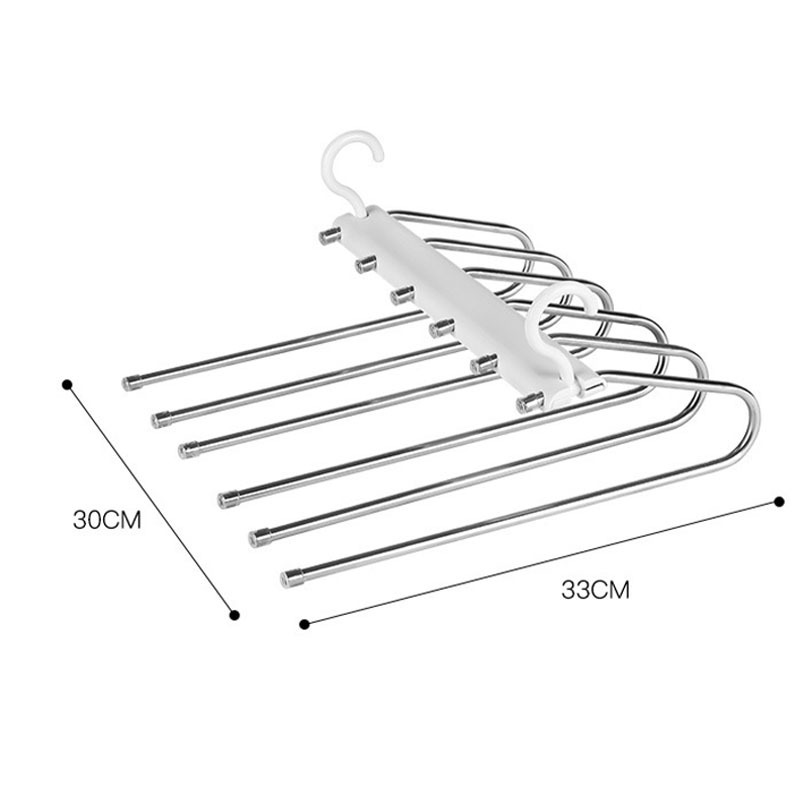 New Stainless Steel folding Hanger Clothes Storage Trousers Holder Space Saving Multi Functional Pants Rack