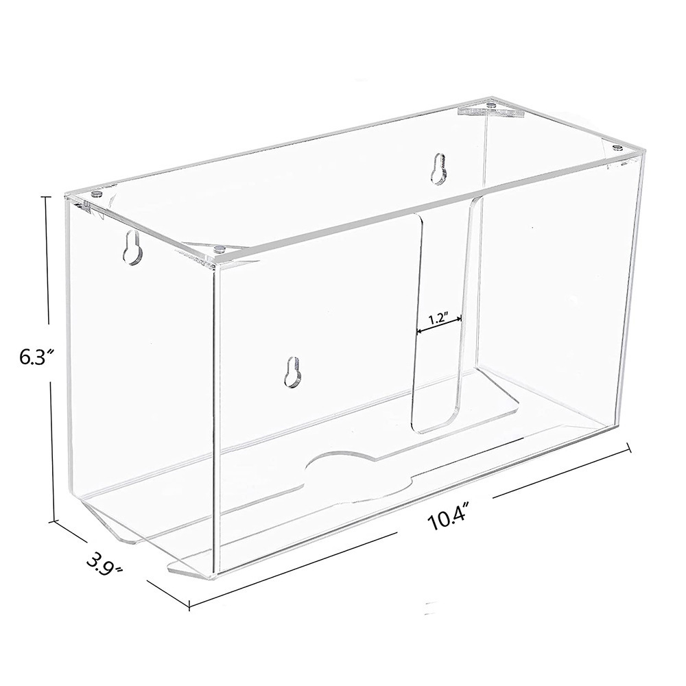 Wholesale Facial Tissue Dispenser Box Holder Clear Rectangle Napkin Organizer Acrylic Wall Mounted Tissue Box