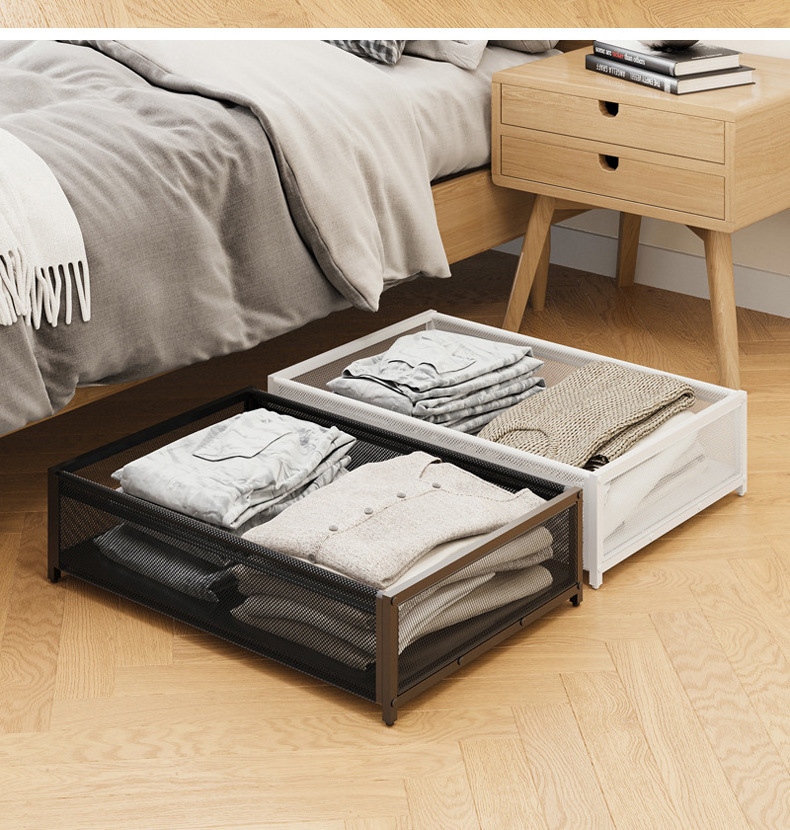 Underbed Storage Containers Metal 2 Pack Metal Under Bed Storage with Wheels