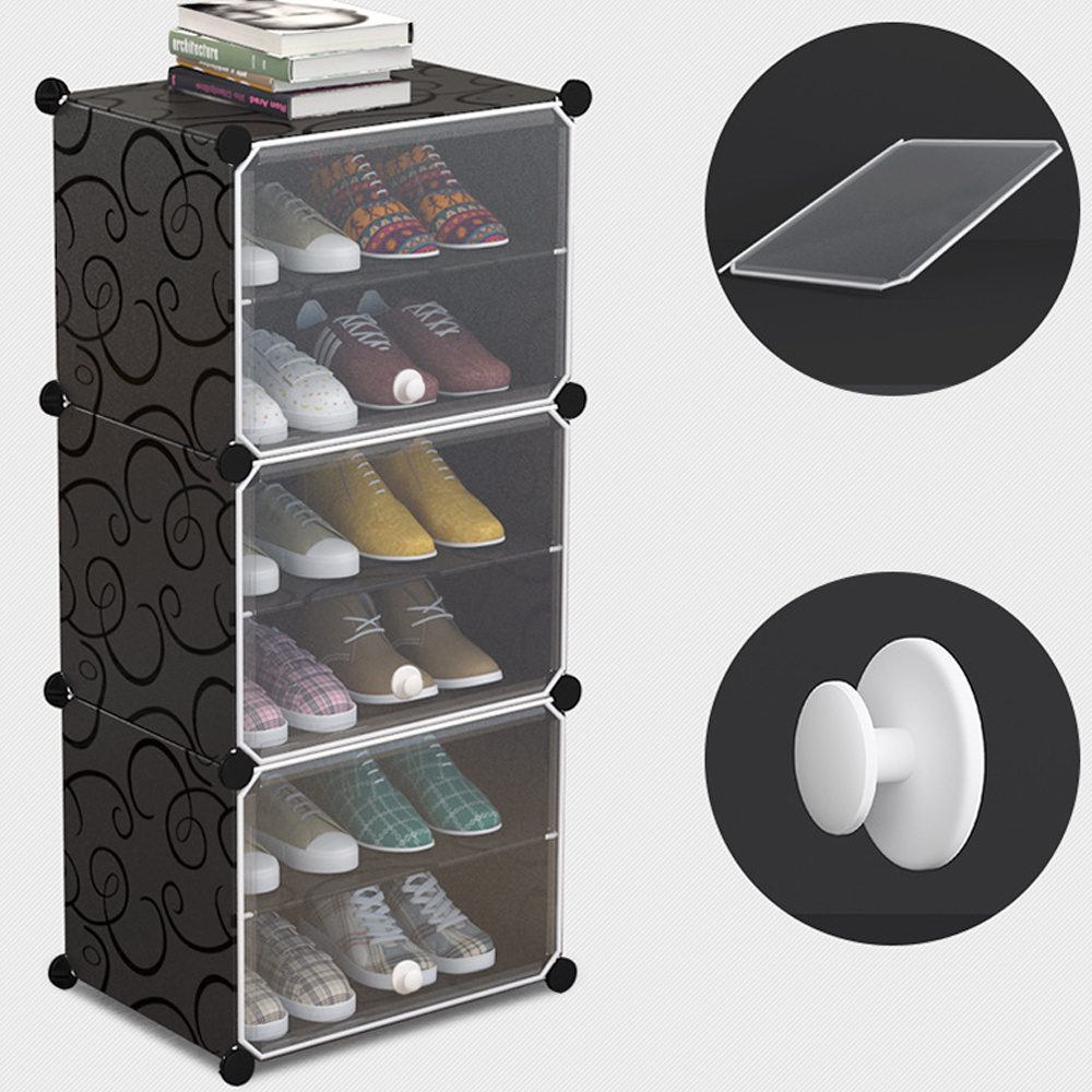 DIY Customized Size Stackable detachable Shoe Storage Organizer Foldable Shoe Rack Cabinet Shelf