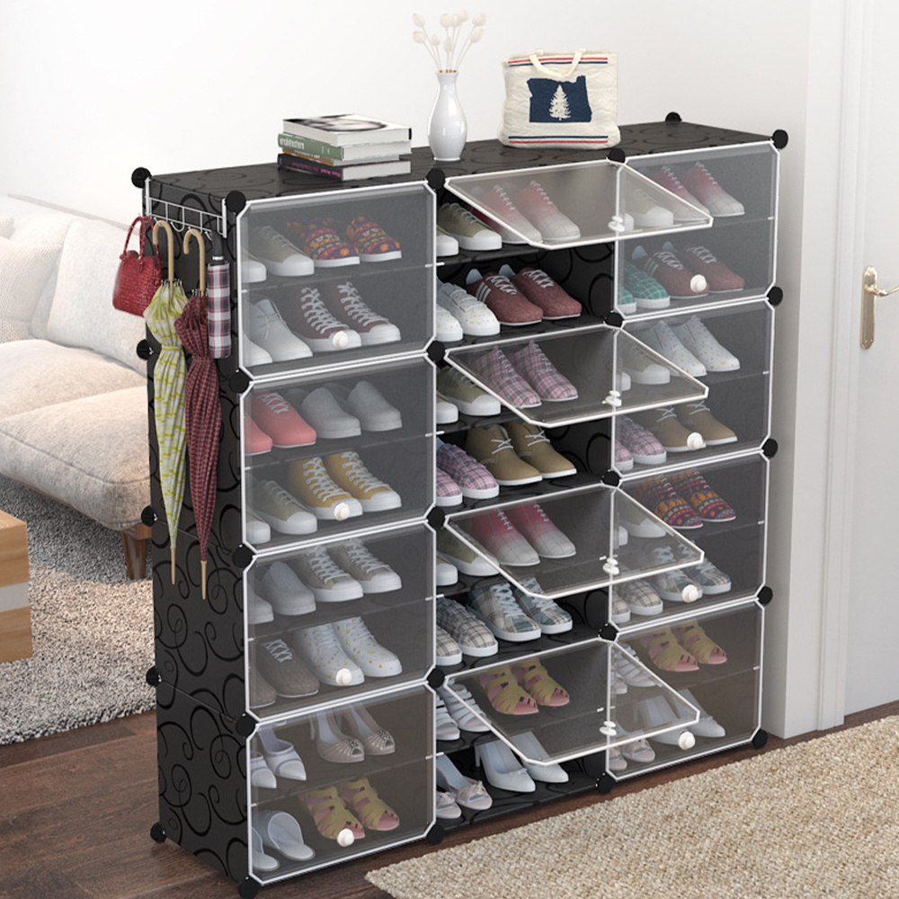 DIY Customized Size Stackable detachable Shoe Storage Organizer Foldable Shoe Rack Cabinet Shelf