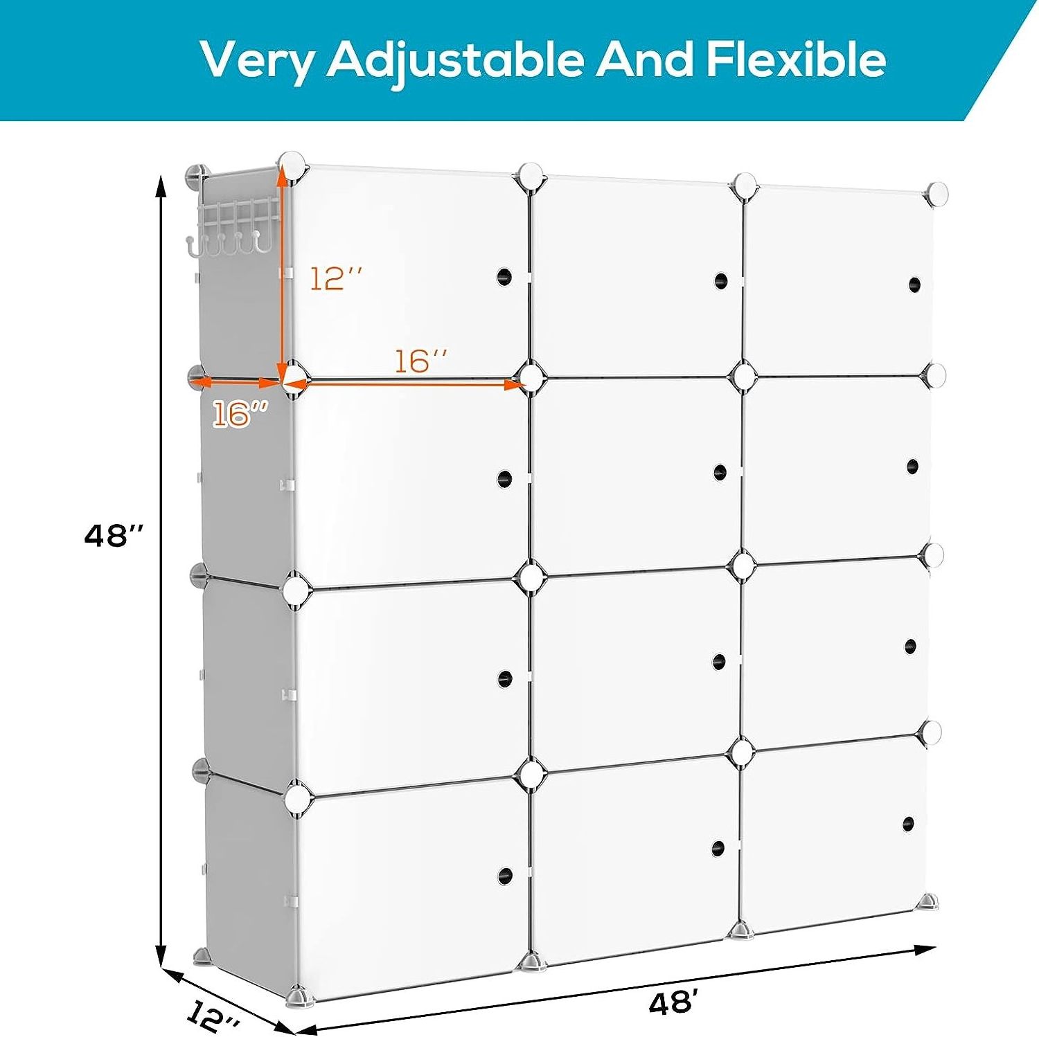 Portable Shoe Rack Organizer 48 Pair Tower 4 Tiers Shoe Rack Cabinet