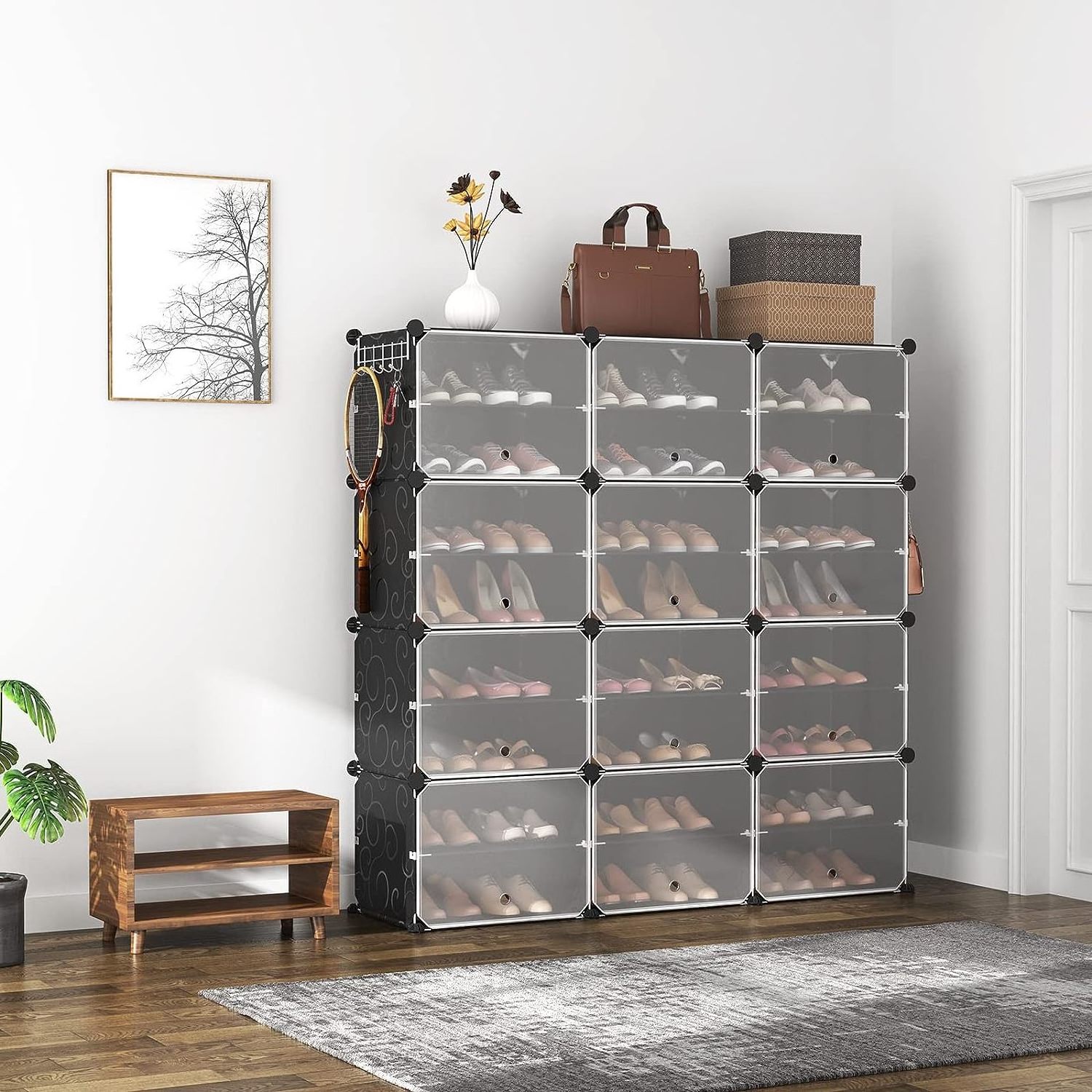 Portable Shoe Rack Organizer 8-Tier Shoe Cabinet Expandable Free Standing Stackable Space Shoe Rack