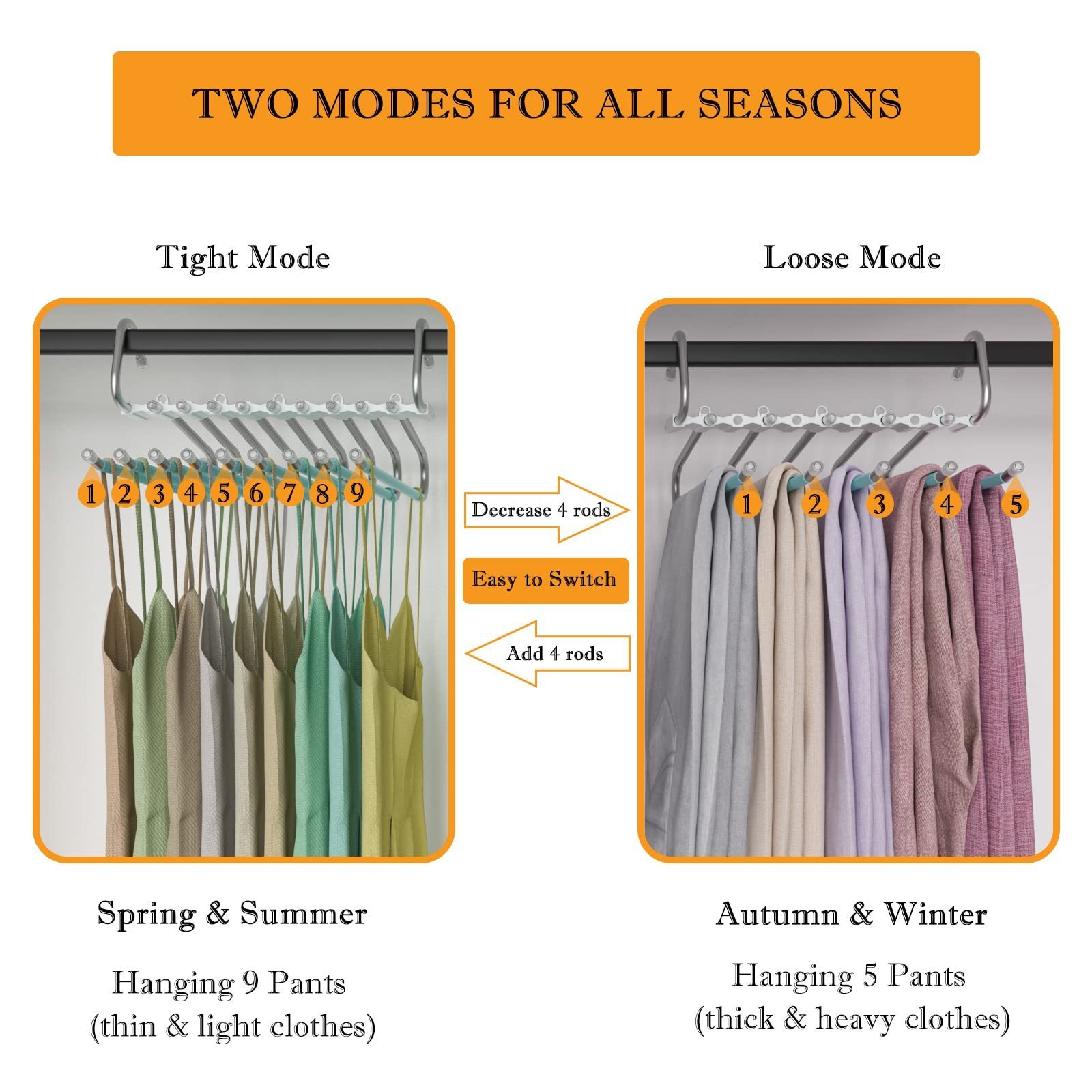 Wholesale Magic Metal 9 Layer Multifunctional Pants Hangers Space Saving Closet Organizer Pants Hangers